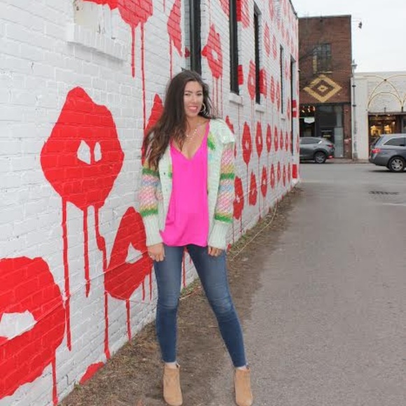 Free People Pastel Stripe Cardigan Sweater - Picture 4 of 8